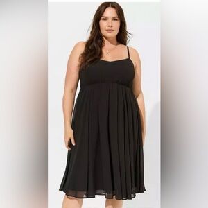 Midi Chiffon Pleated Dress